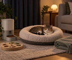 how to stop a cat from meowing at night