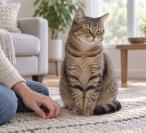 why does my cat stare at me without blinking