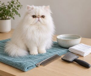 persian cat eye and coat care