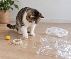 why does my cat eat plastic and string