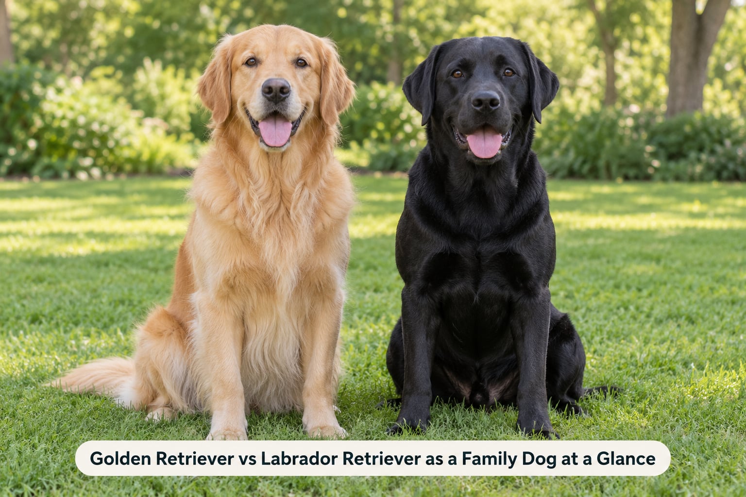 Golden Retriever vs Labrador Retriever as a Family Dog at a Glance