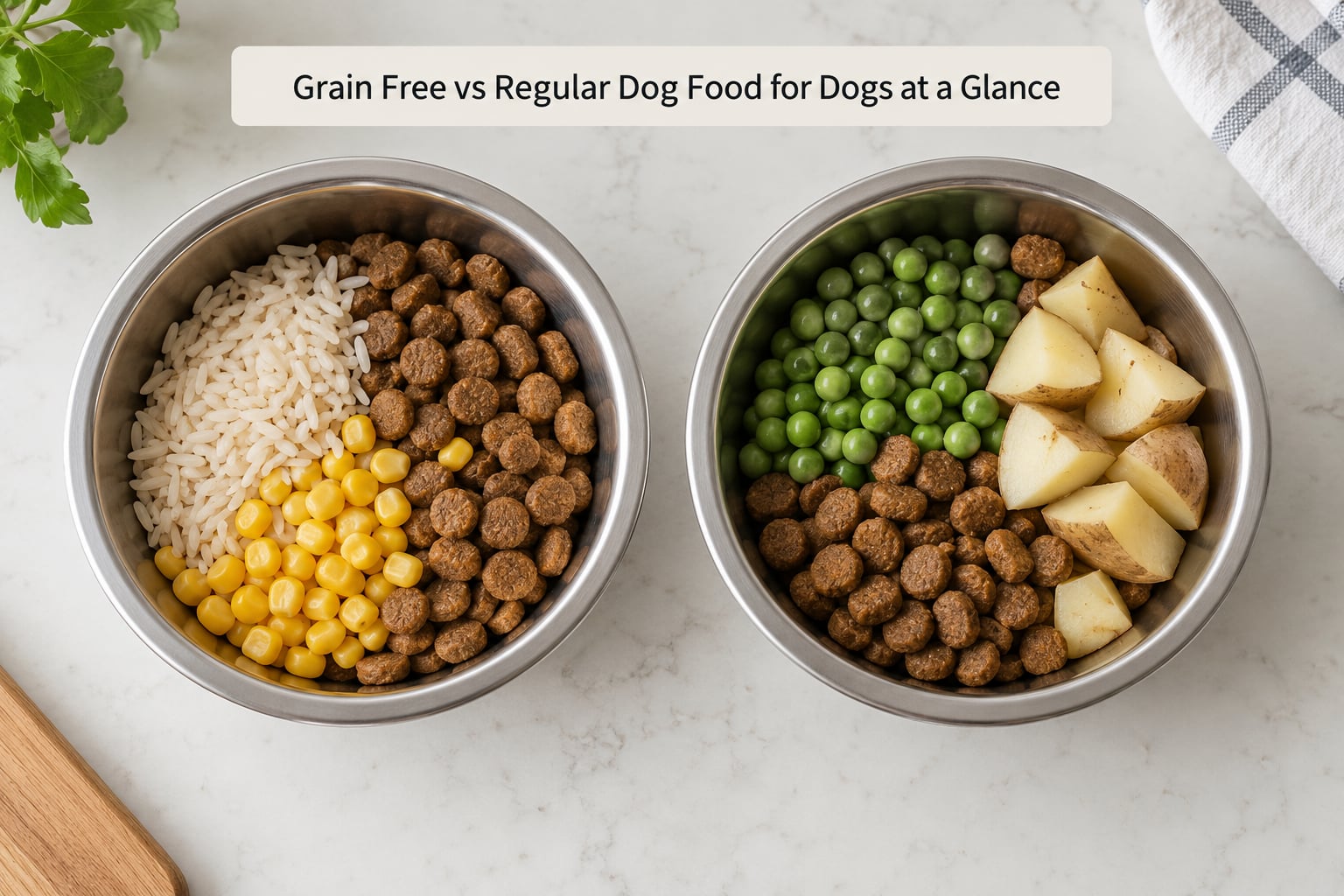 Grain Free vs Regular Dog Food for Dogs at a Glance