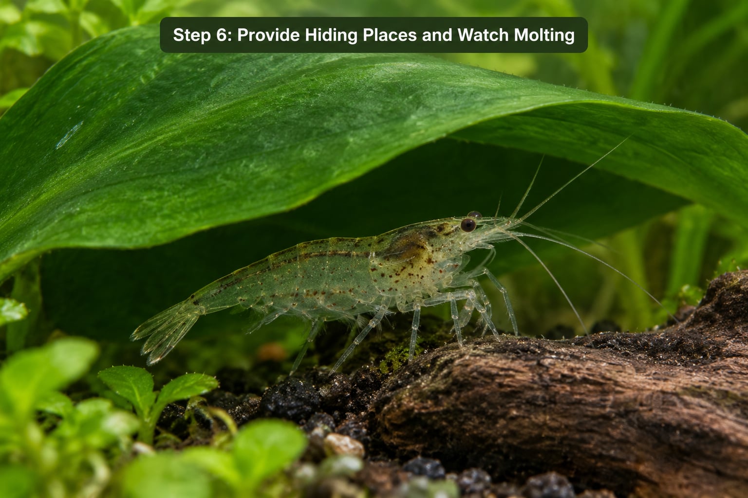 Step 6: Provide Hiding Places and Watch Molting