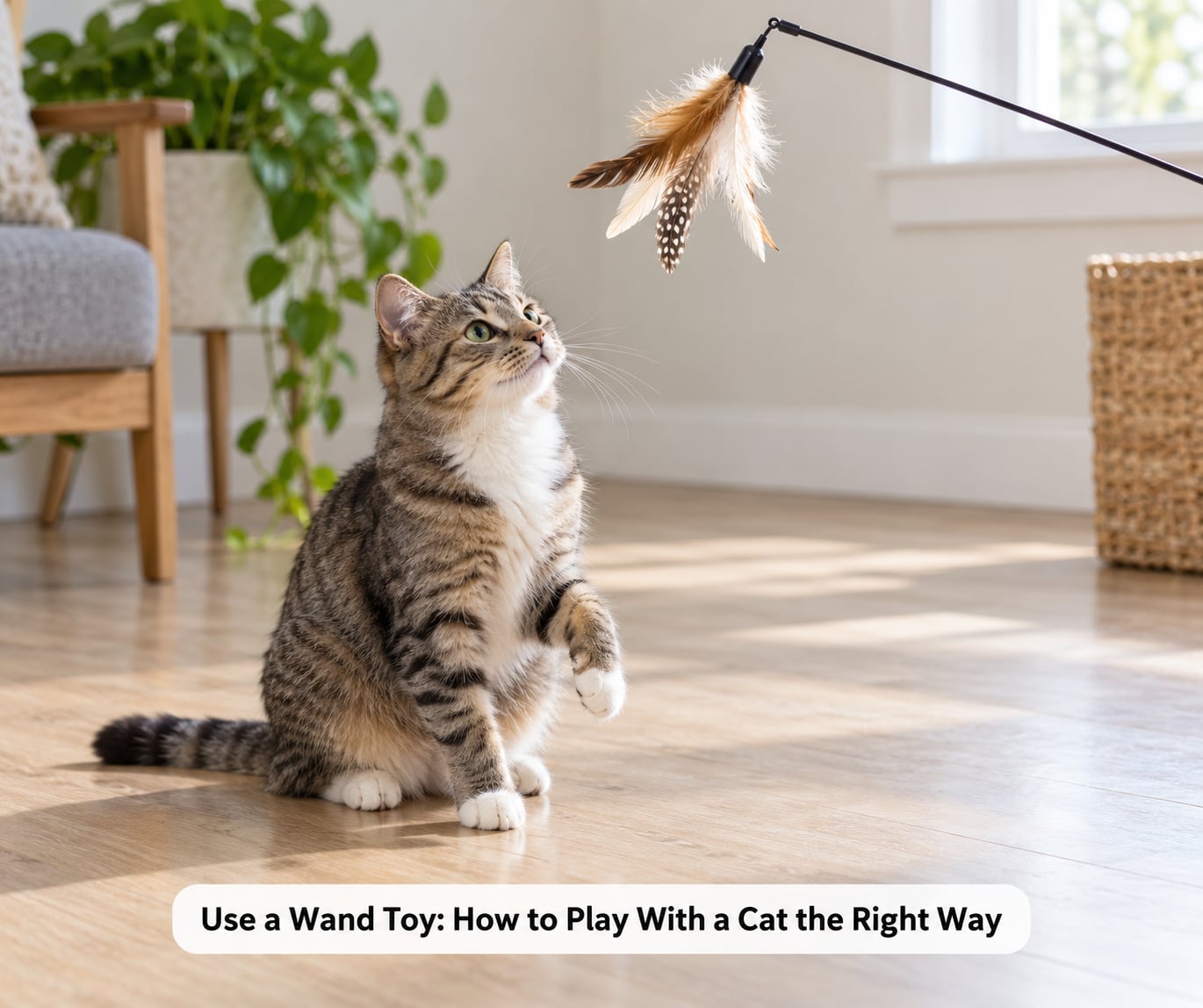 Use a Wand Toy: How to Play With a Cat the Right Way