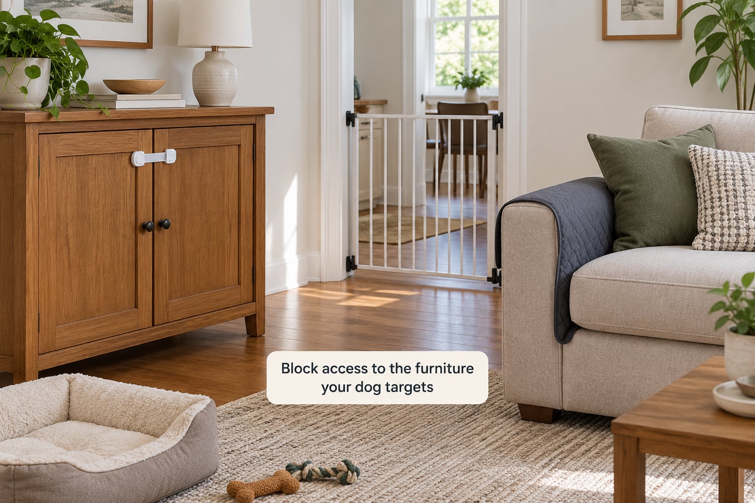 Block access to the furniture your dog targets