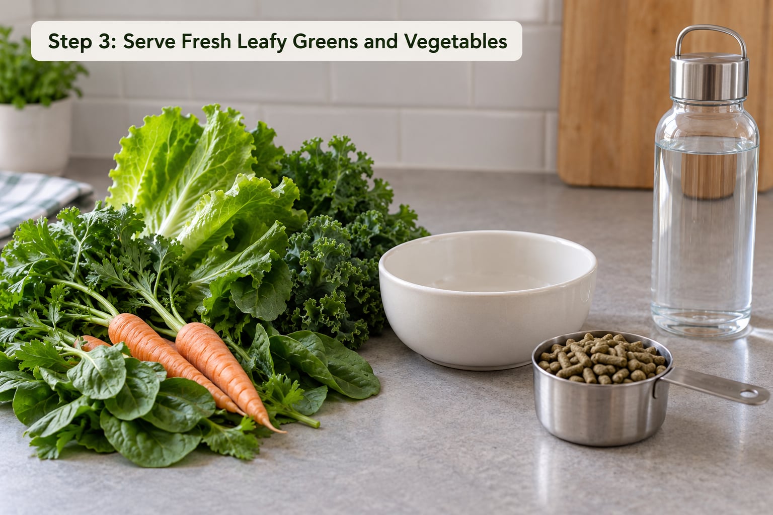 Step 3: Serve Fresh Leafy Greens and Vegetables