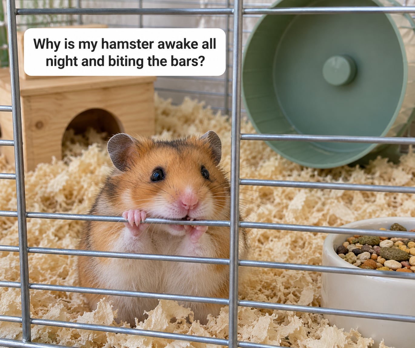 Why is my hamster awake all night and biting the bars?